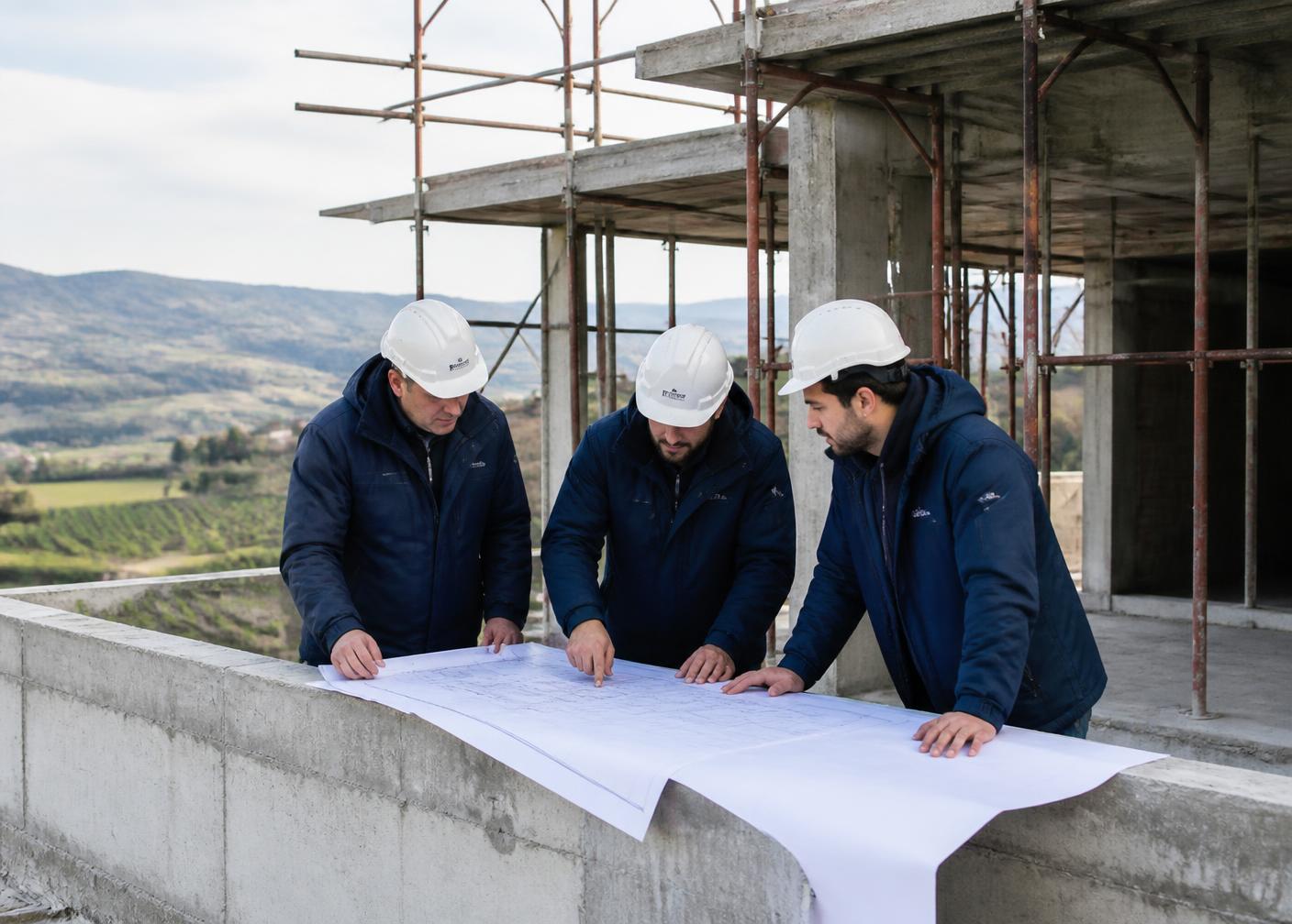 Squadra Rebellin Costruzioni in cantiere
